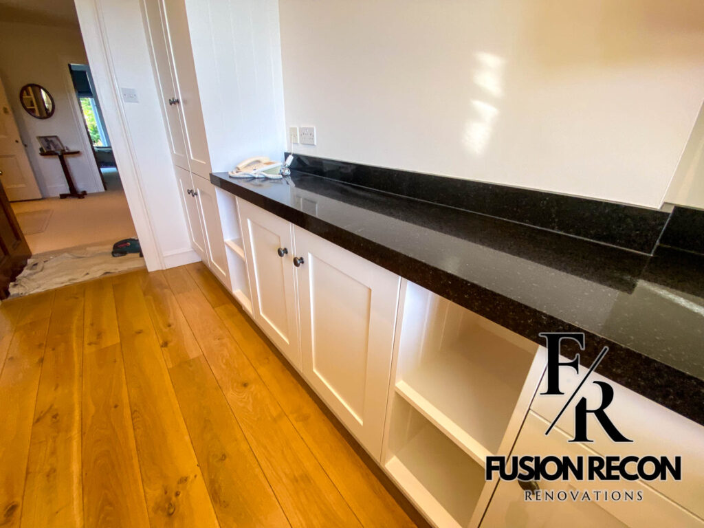 Boiler shelves cabinet design integrated with kitchen units – Wimbledon SW16