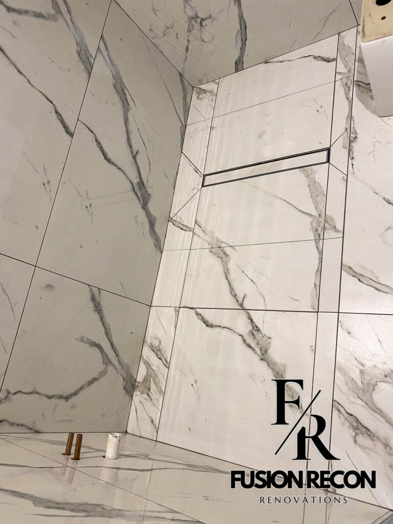 Luxury custom wetroom with marble tiles and modern fixtures – Balham SW12