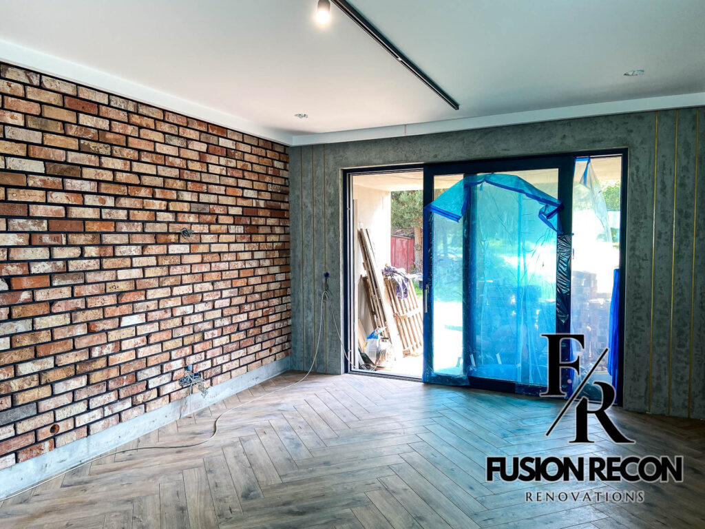 Elegant large-format herringbone tile flooring – Wimbledon SW19