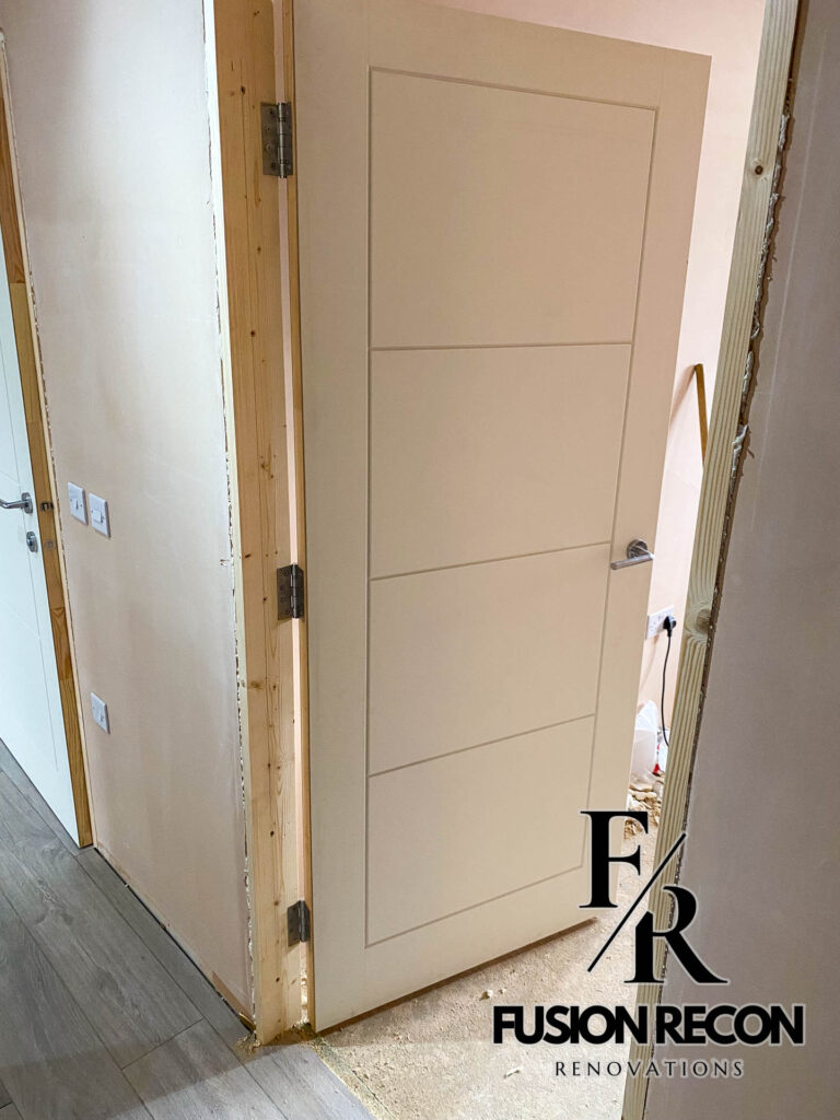 Interior door renovation with custom frame and premium finish – Battersea SW11