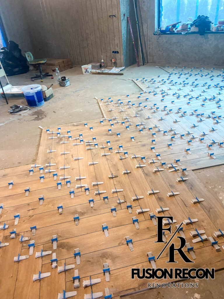 Modern large-format herringbone tiles for flooring – Wimbledon SW19