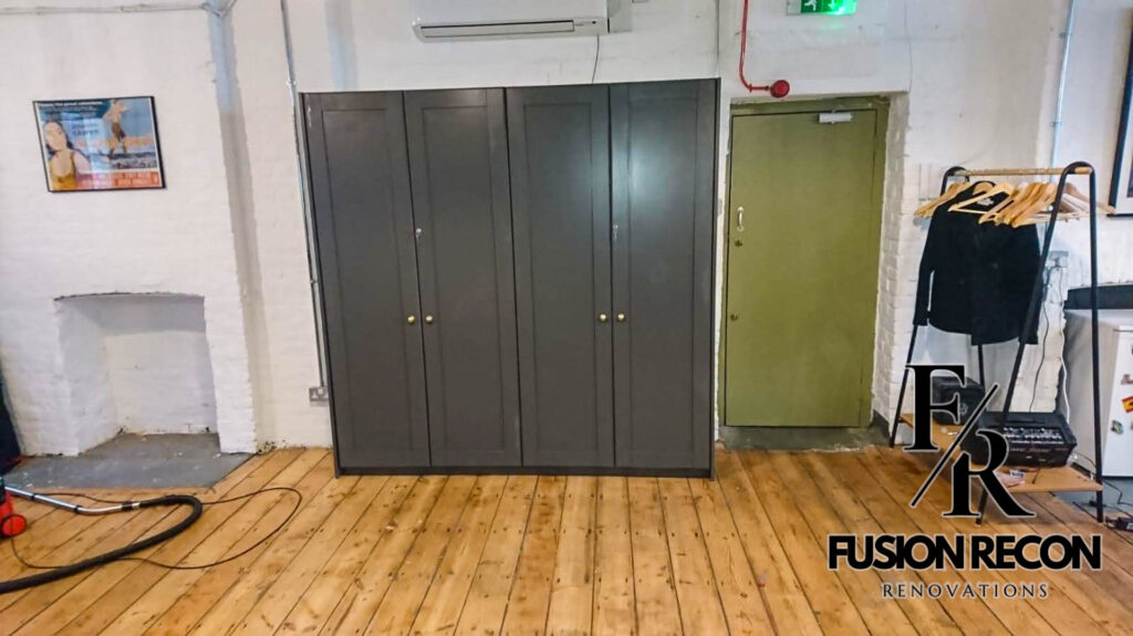 Stylish office storage with bespoke fitted grey cabinets – Chelsea SW3