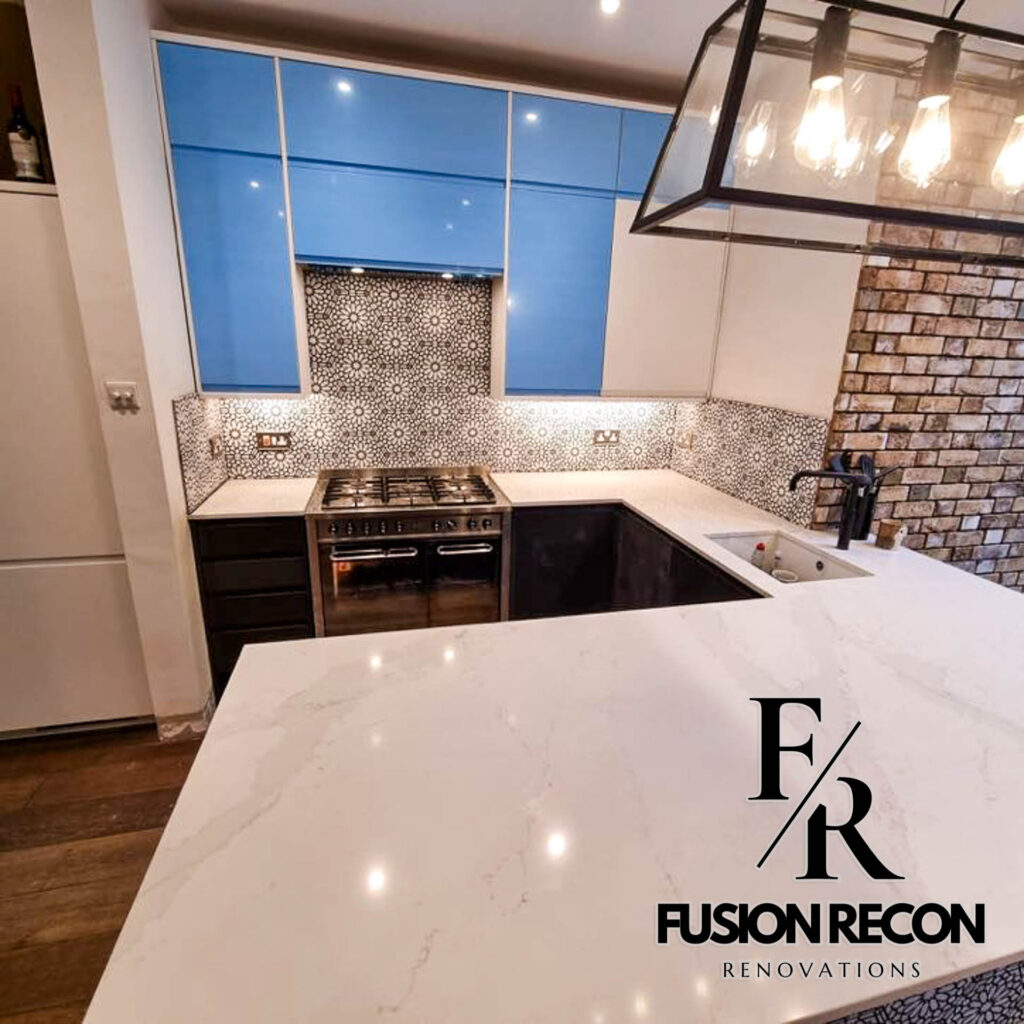 Victorian-style modern kitchen renovation with patterned floor tiles – Richmond TW9